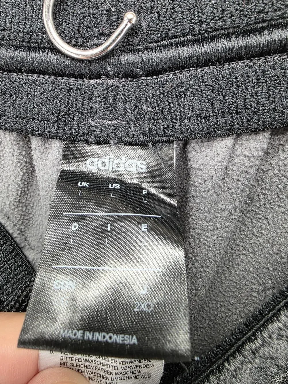 Adidas Pants Mens L Gray Jogger Fleece Elastic Waist Stretch Side Stripe Pockets